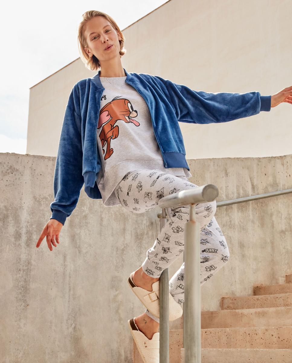 Casaco bomber felpudo Azul