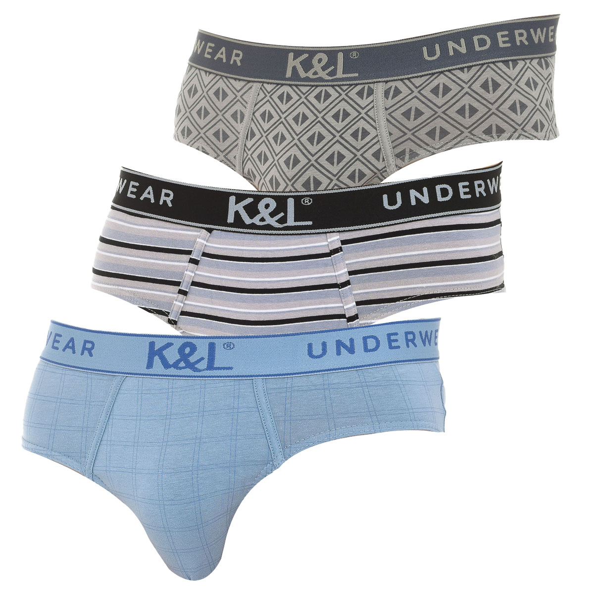 Pack 3 Slips Verde-Azul-Cinzento