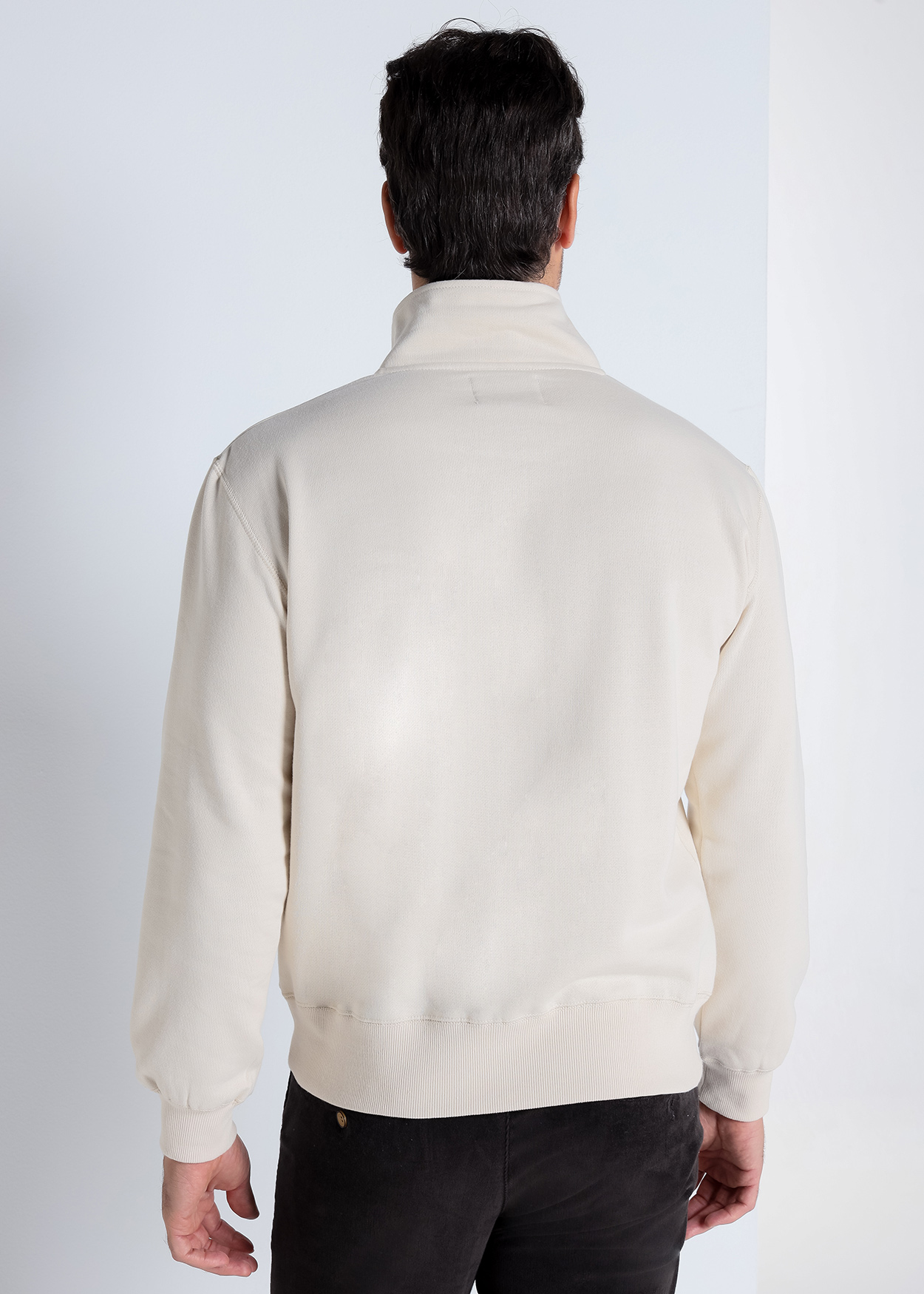 Sweatshirt com zíper Bege