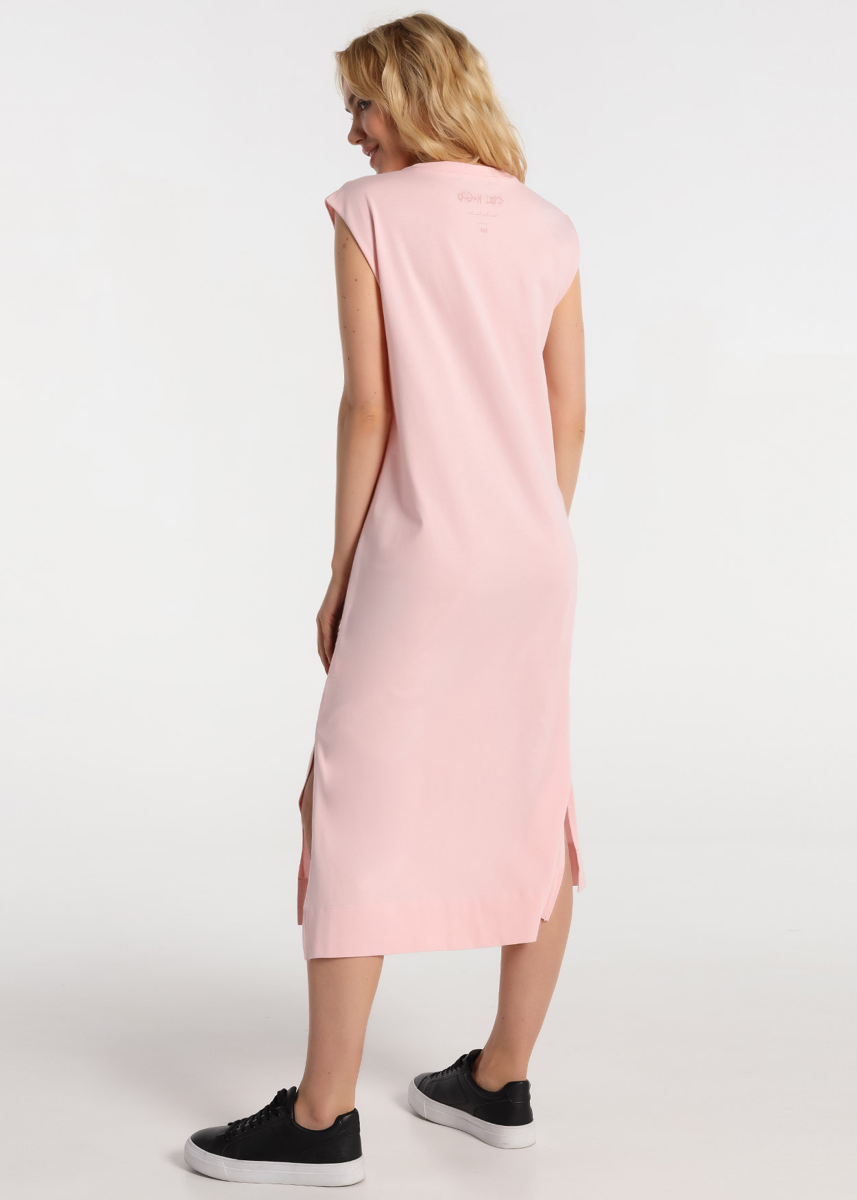 Vestido Comprido  Sin Mangas Con Grafica Senhora Rosa