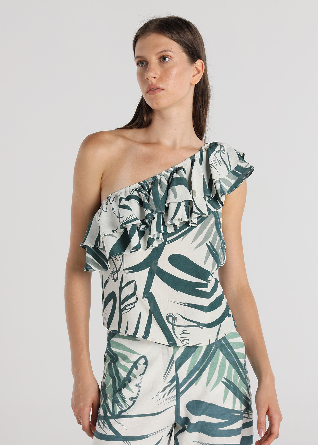 Top assimétrico Senhora Multicolorido