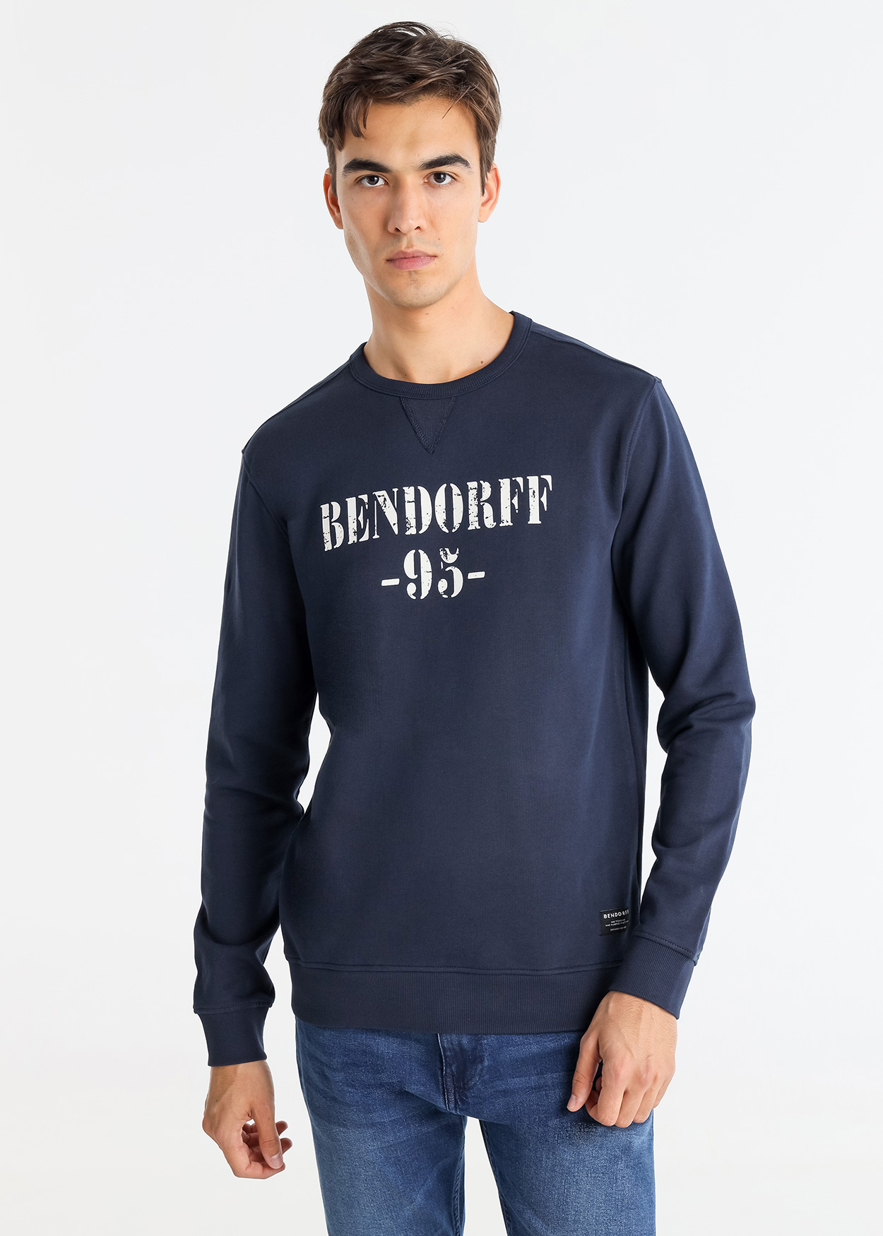 Sweatshirt e gola redonda Azul