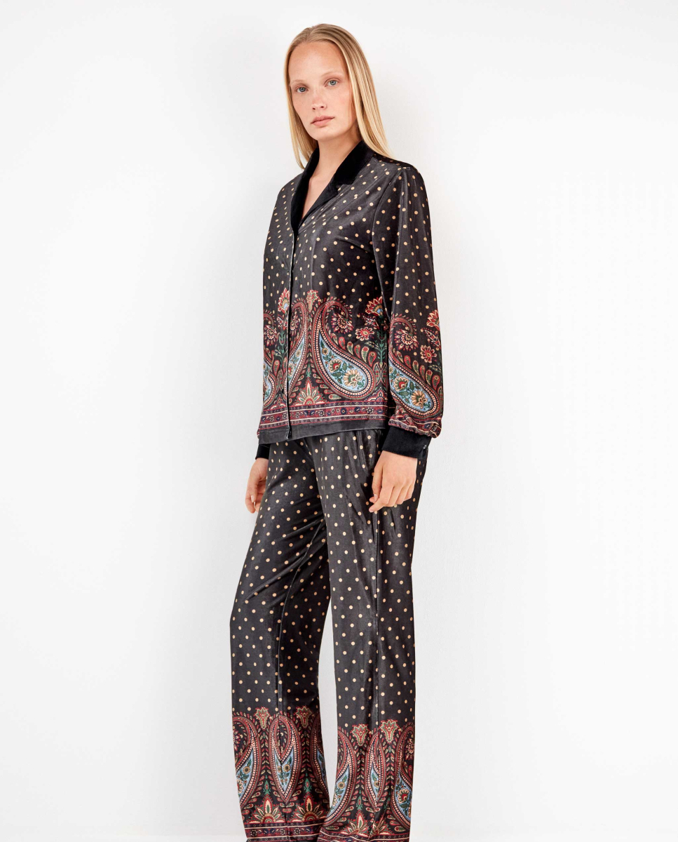 Calças de veludo oriental MultiCor