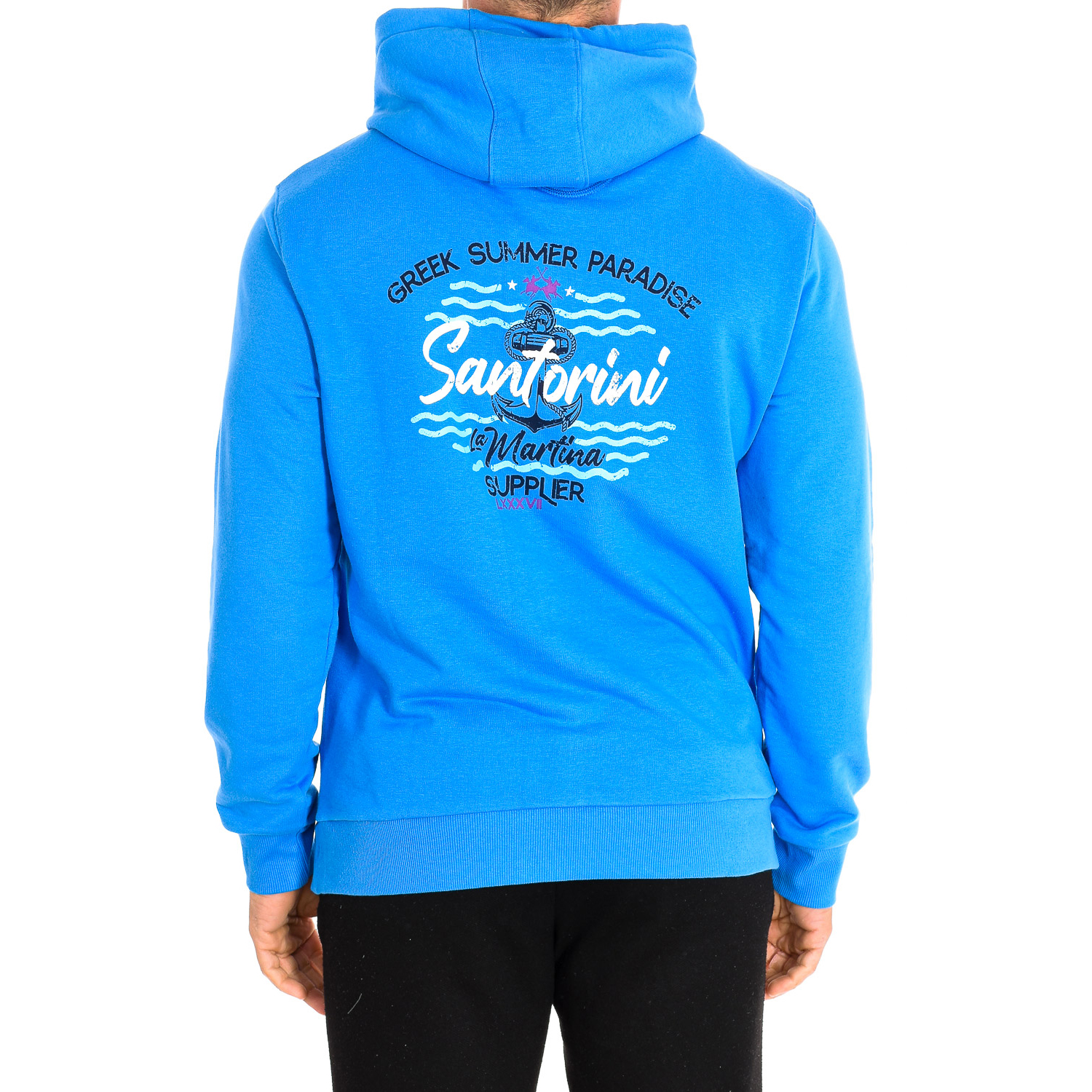 Sweatshirt com Capuz Homem Azul