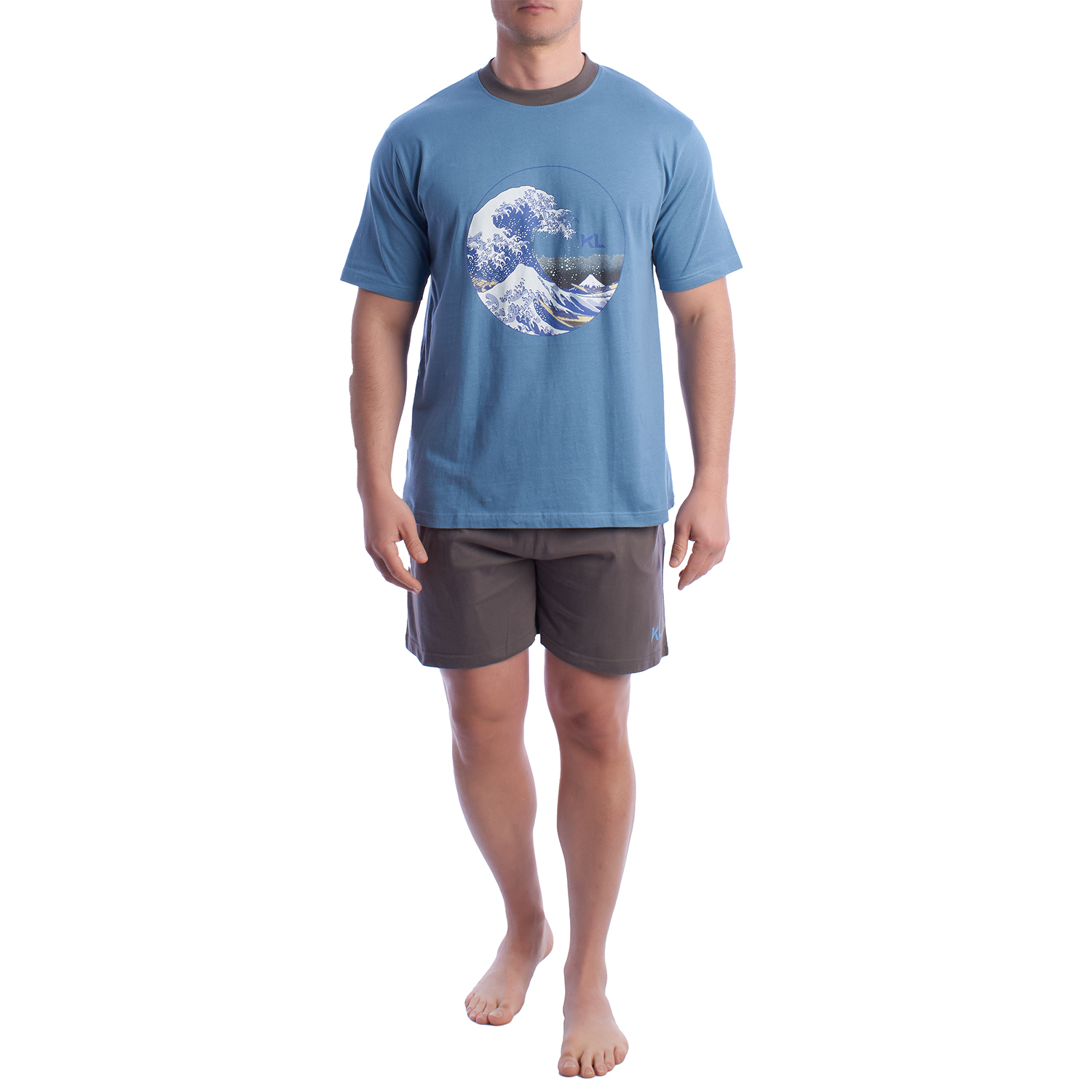 Pijama de Manga Curta Azul