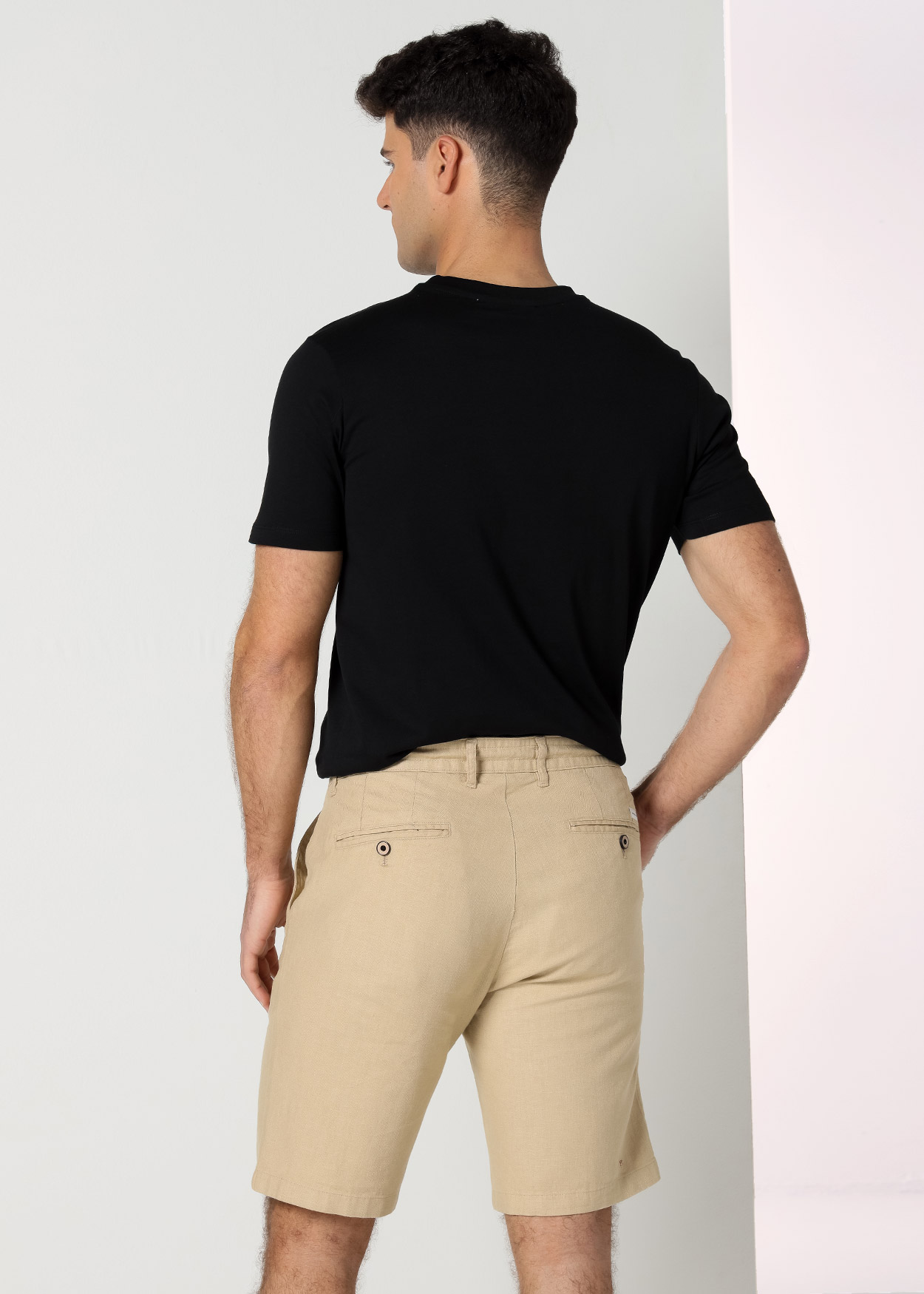 Bermuda Chino Homem Castanho