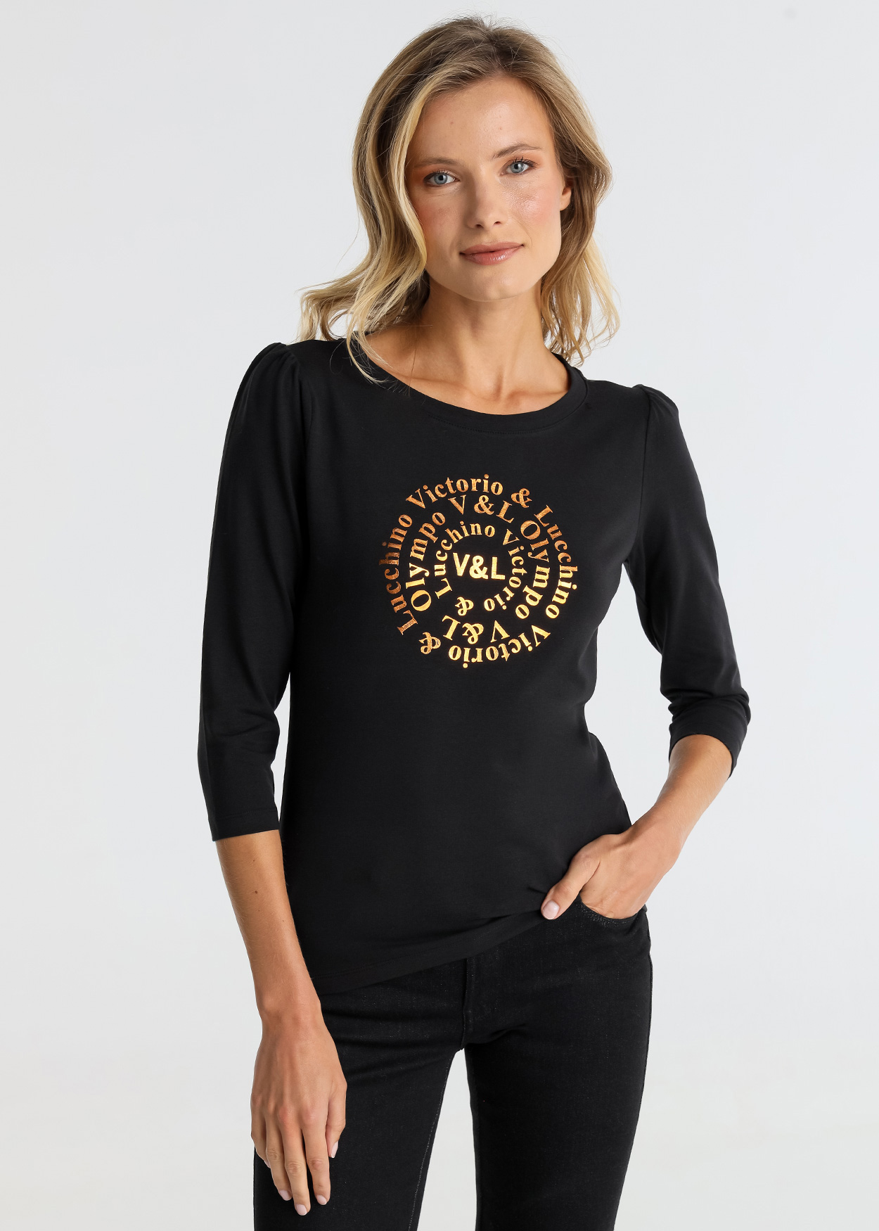 Camisola mangas 3/4 Senhora Preto