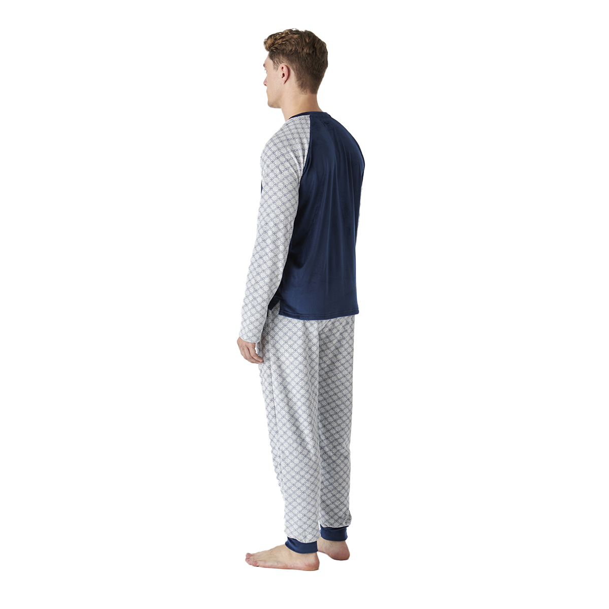 Pijama Polar Homem Manga Comprida Azul Escuro
