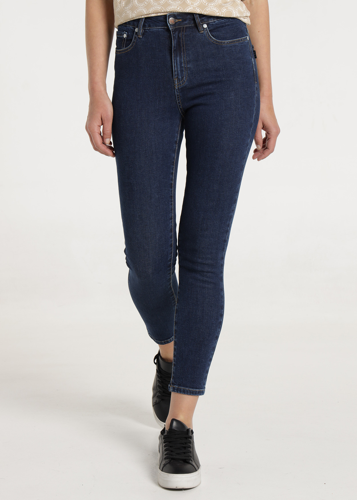 Calças de Ganga Skinny Senhora Azul