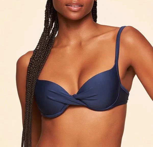 Top Biquini Liso Coordenado Azul