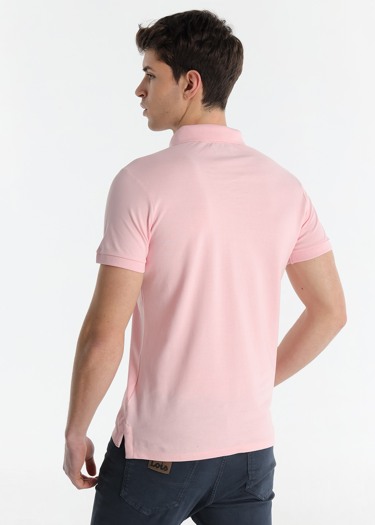 Pólo Clássico Homem Rosa