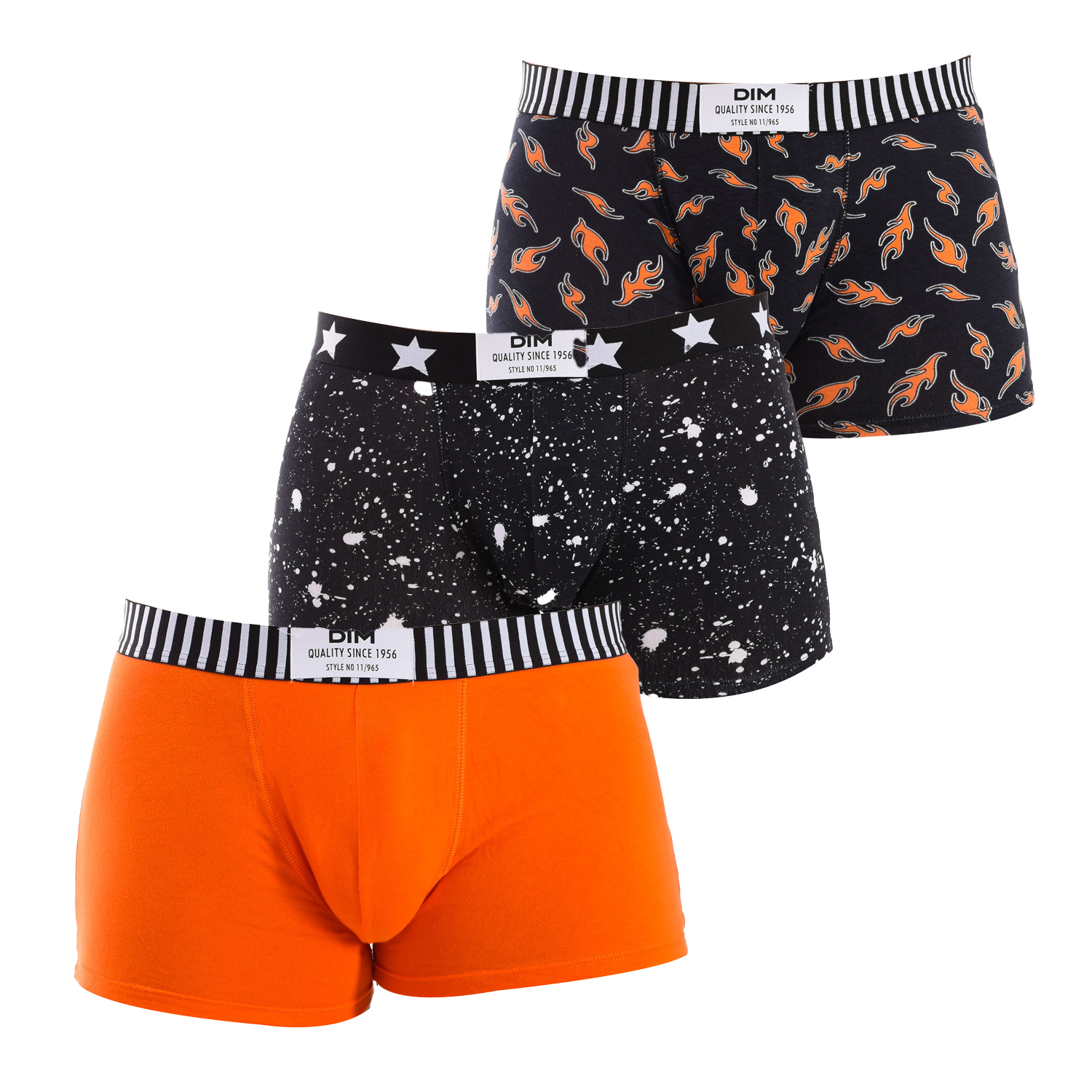 Pack 3 Boxers Homem Laranja e Preto