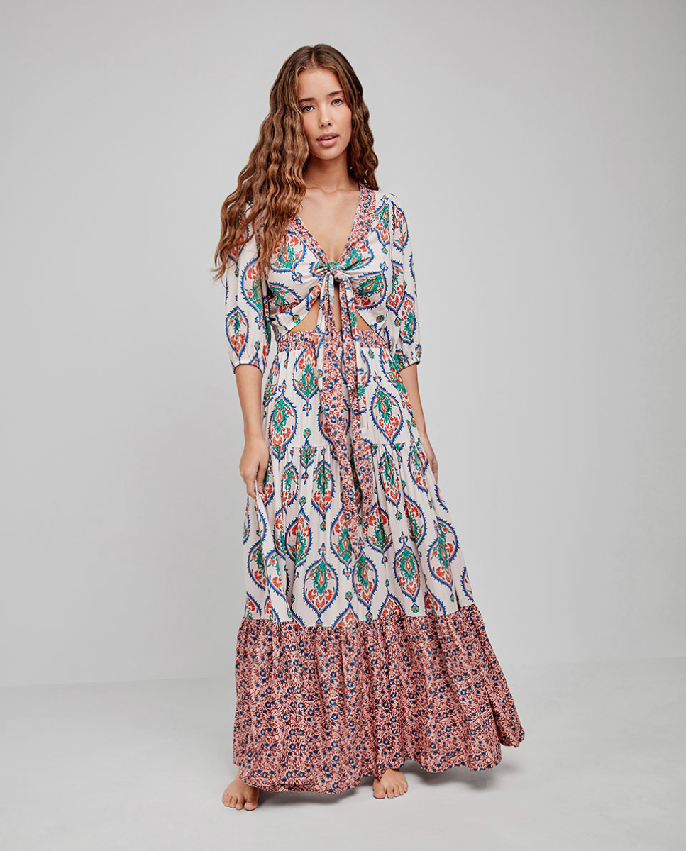 Saia Comprida Estampada MultiCor