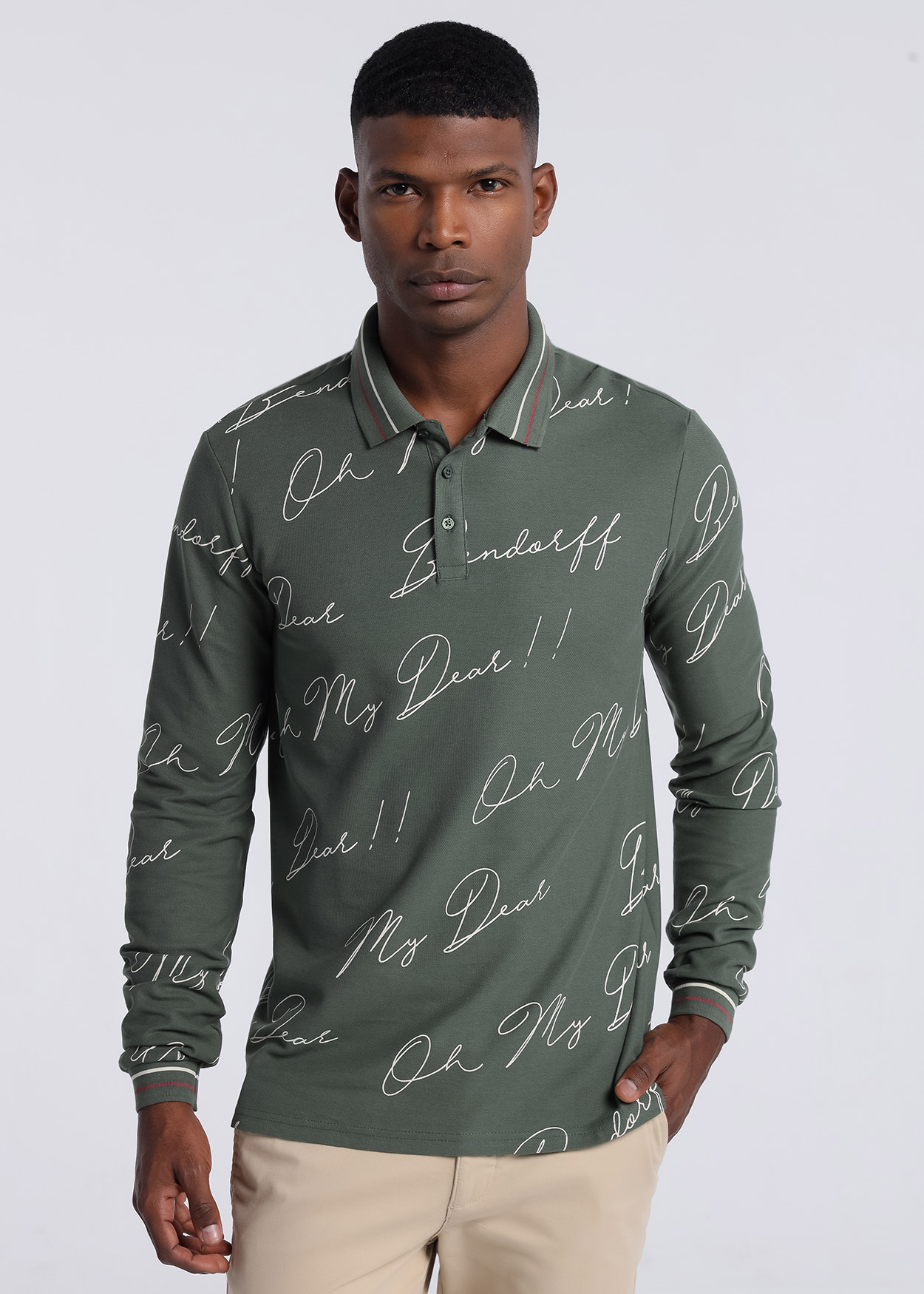 Pólo de manga comprida Verde