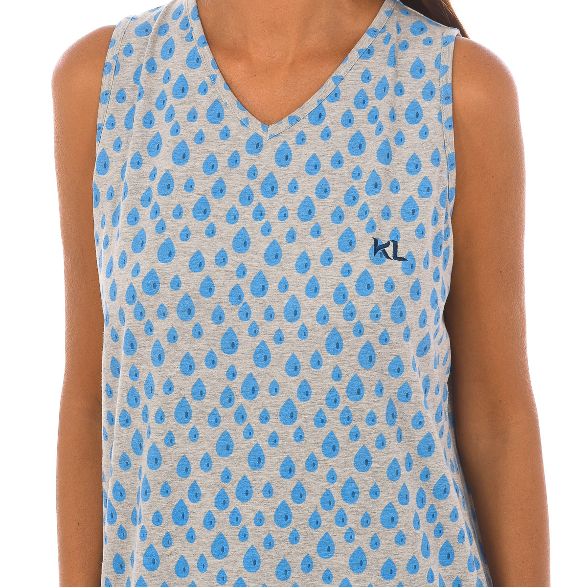 Vestido de Dormir Cinza-Azul