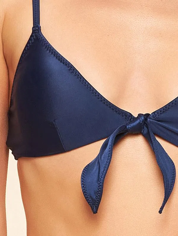 Top Biquini Liso Coordenado Azul