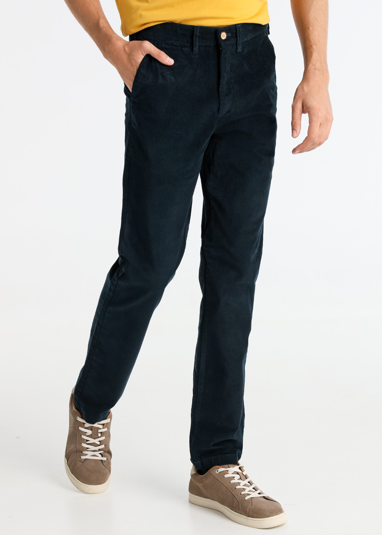 Calça Chino de Veludo Azul