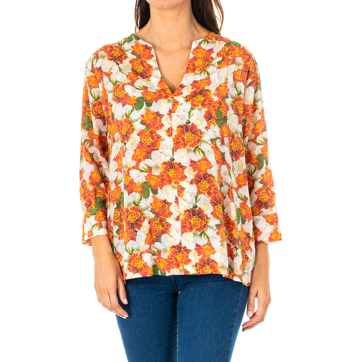 Blusa Manga 3/4 Senhora Multicor