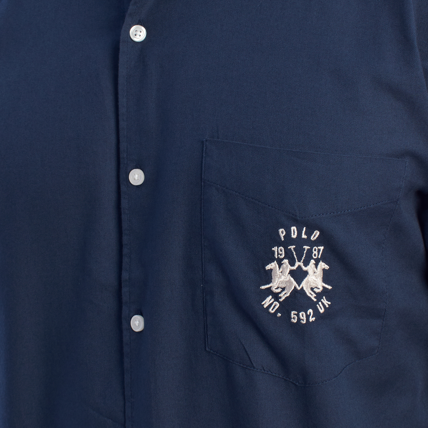 Camisa Oxford Homem Azul