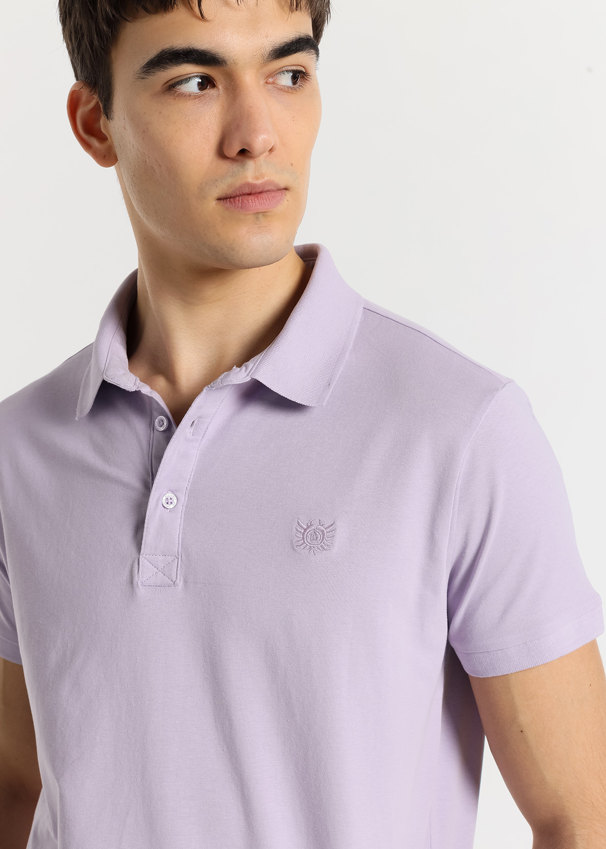 Pólo Desportivo de Manga Curta com Elástico Roxo