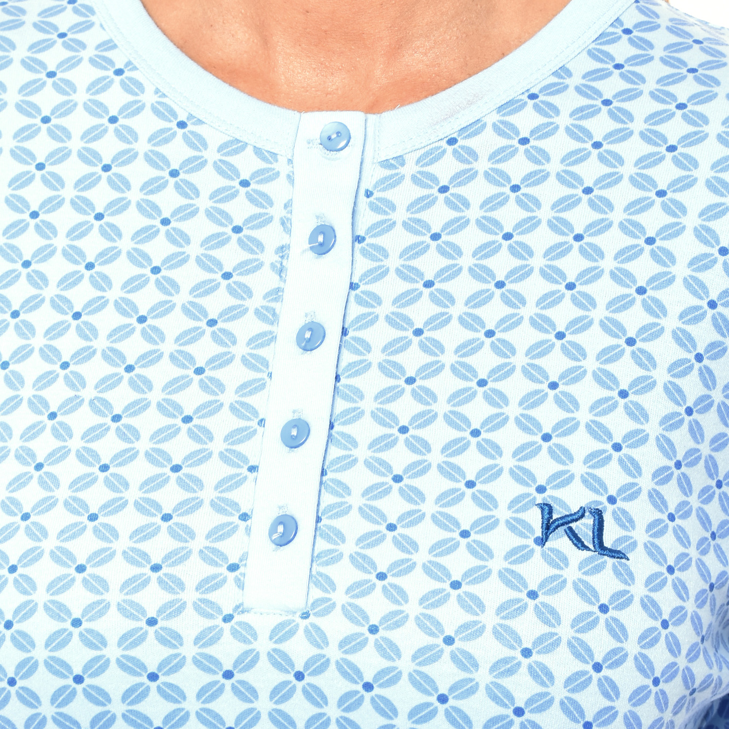 Pijama de Manga Comprida Azul Claro