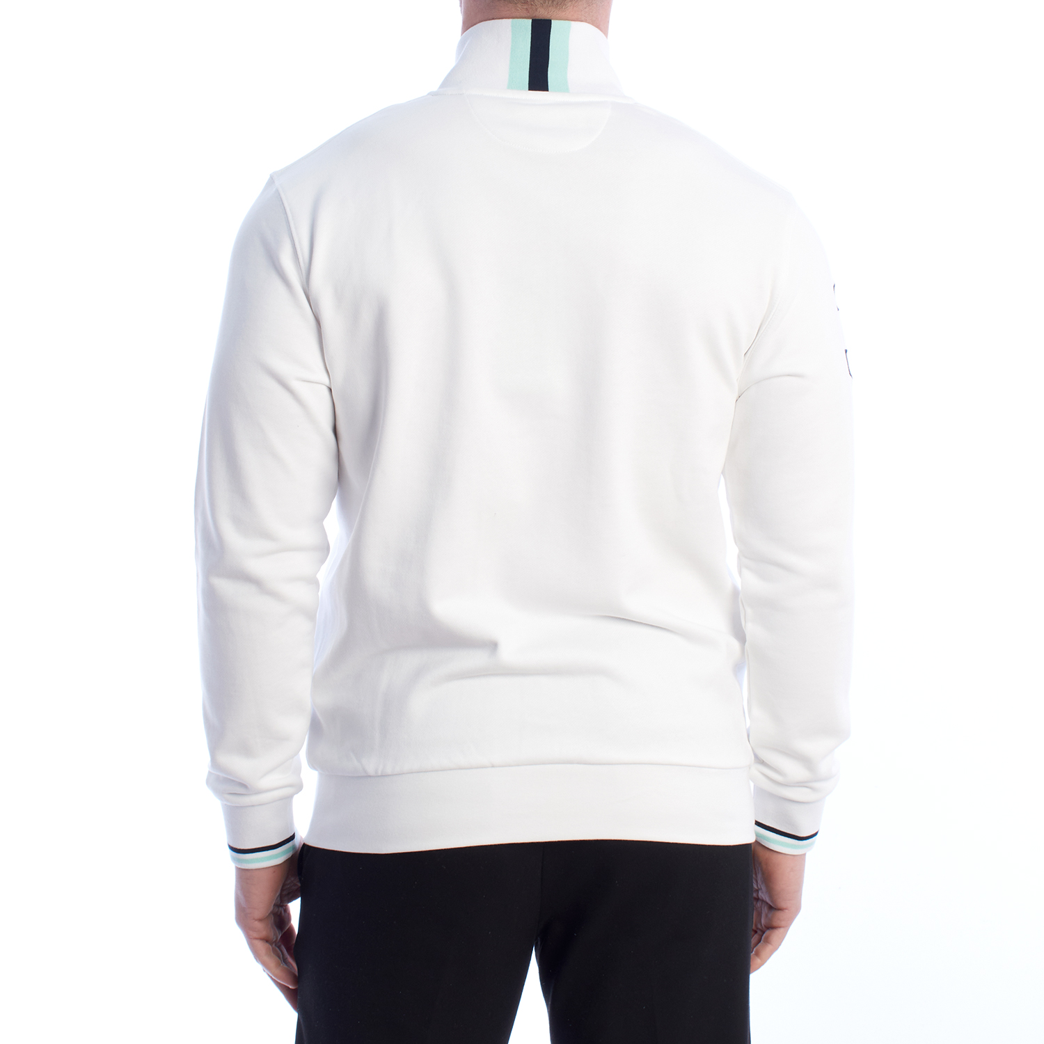 Sweatshirt Homem Regular Fit com Fecho Branco