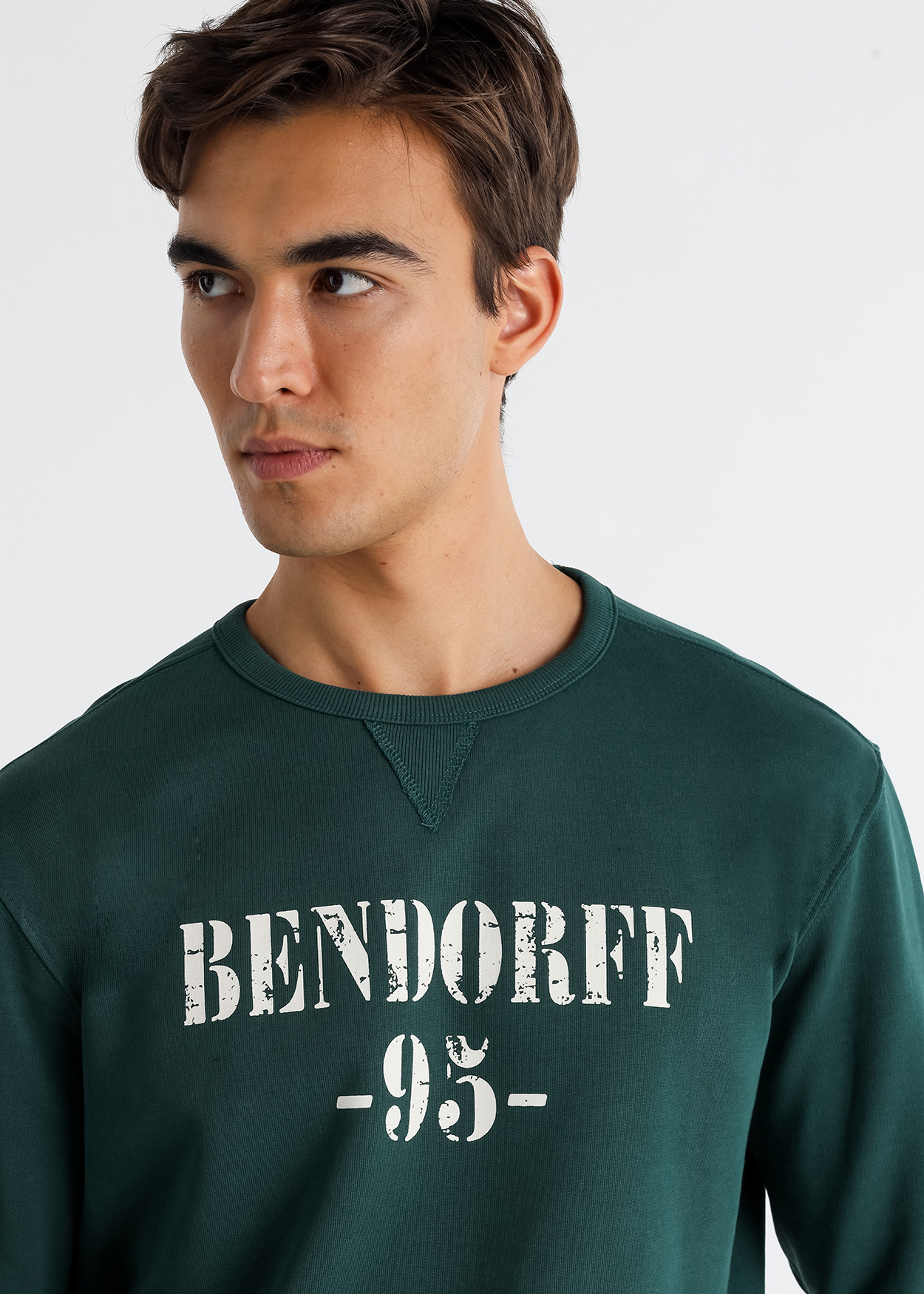 Sweatshirt e gola redonda Verde