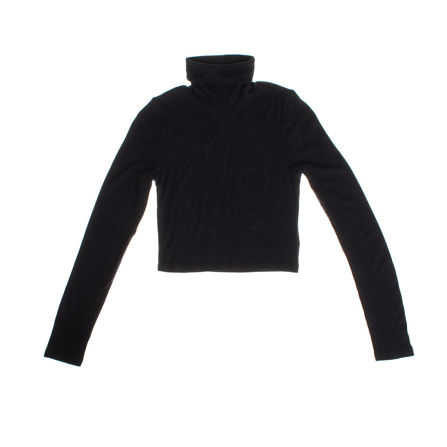 Camisola de Gola Alta Cropped Menina Preto