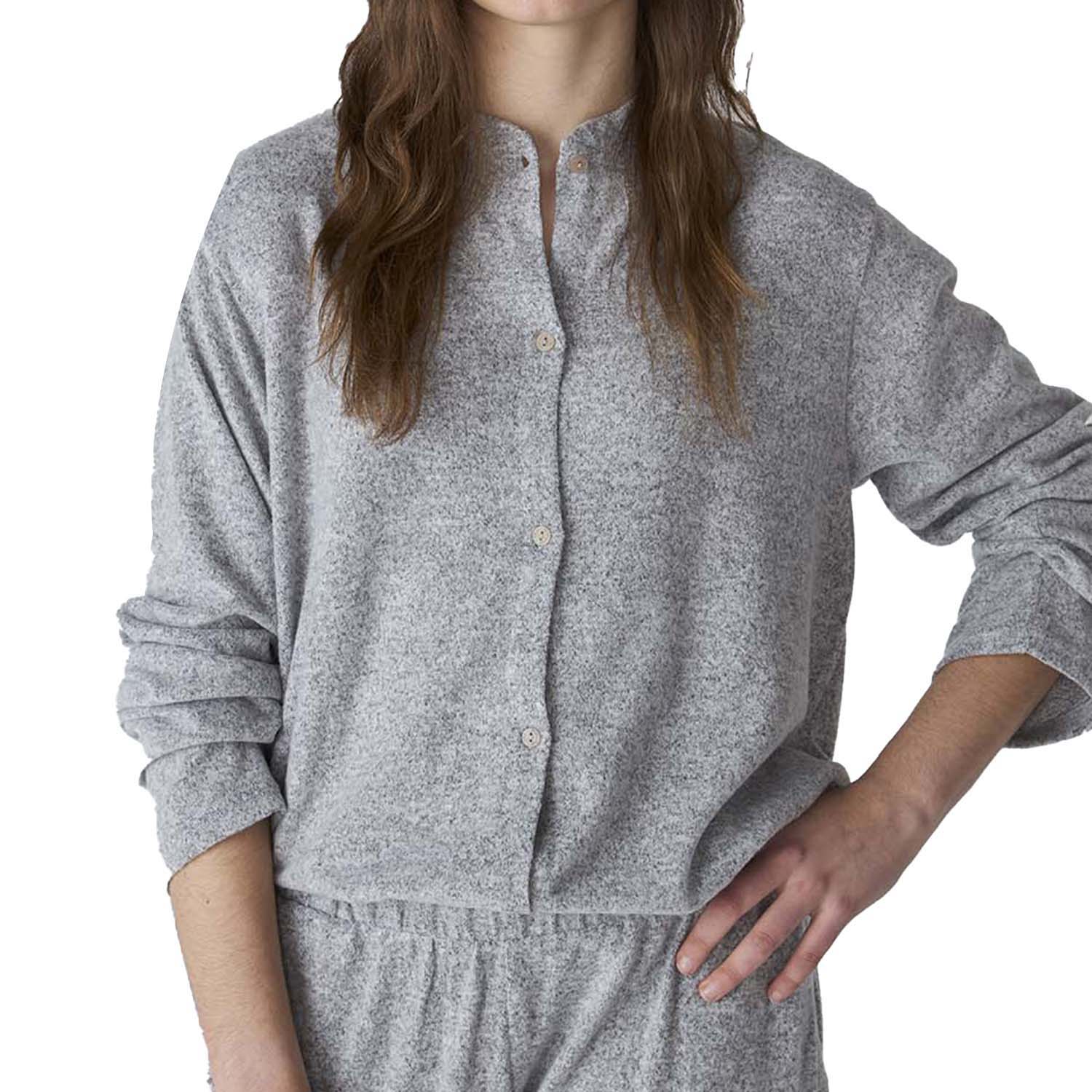 Pijama Senhora Manga Comprida Cinzento