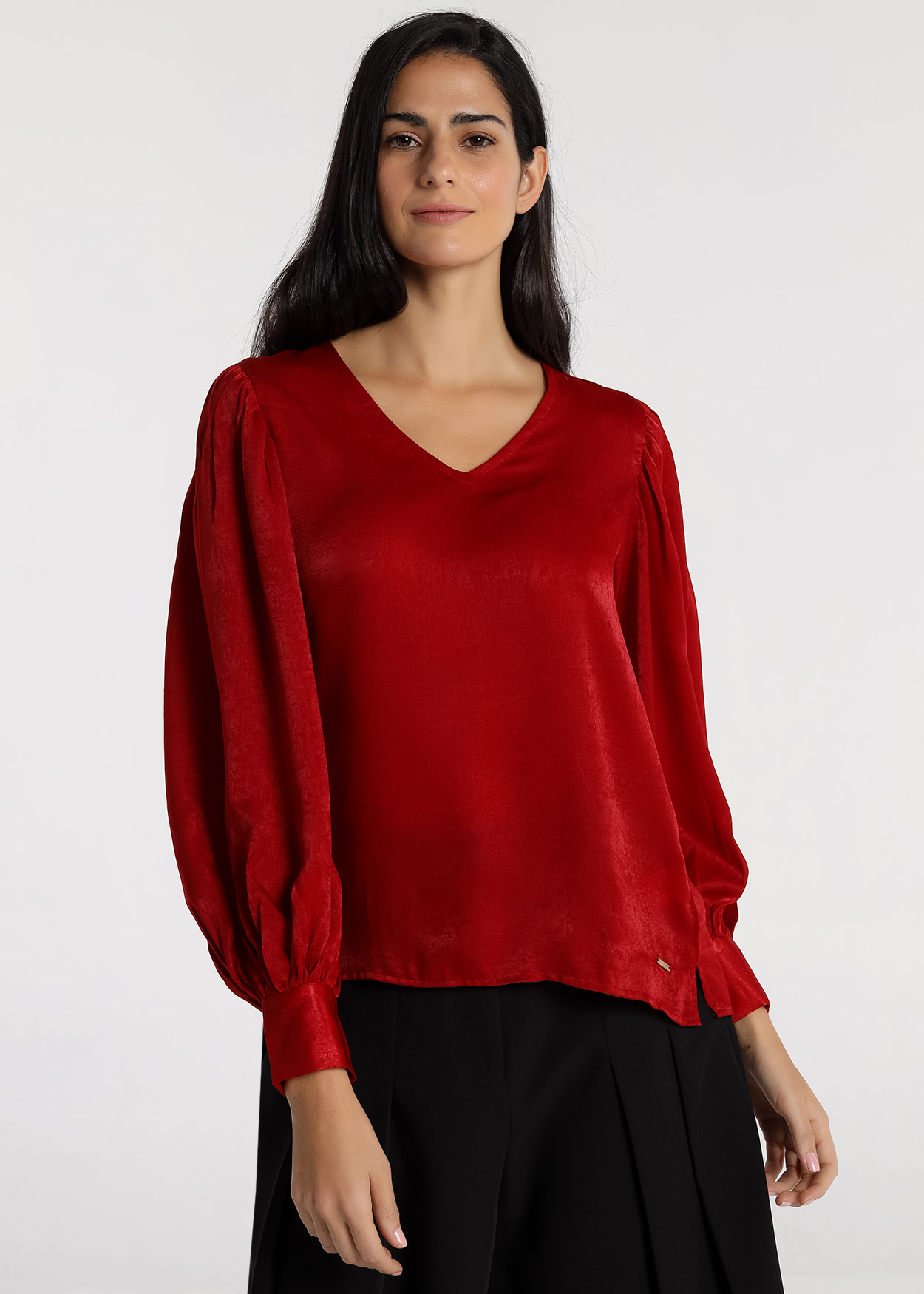 Blusa de cetim Senhora Vermelho