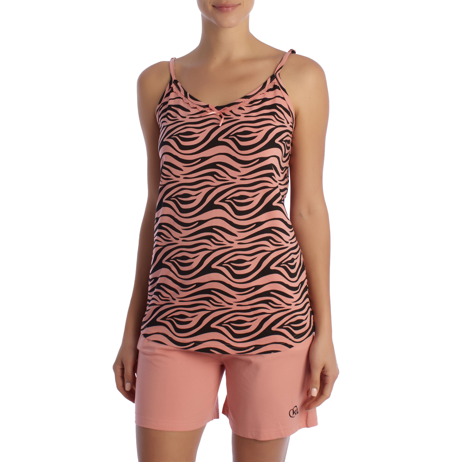 Pijama Top e Calções Coral