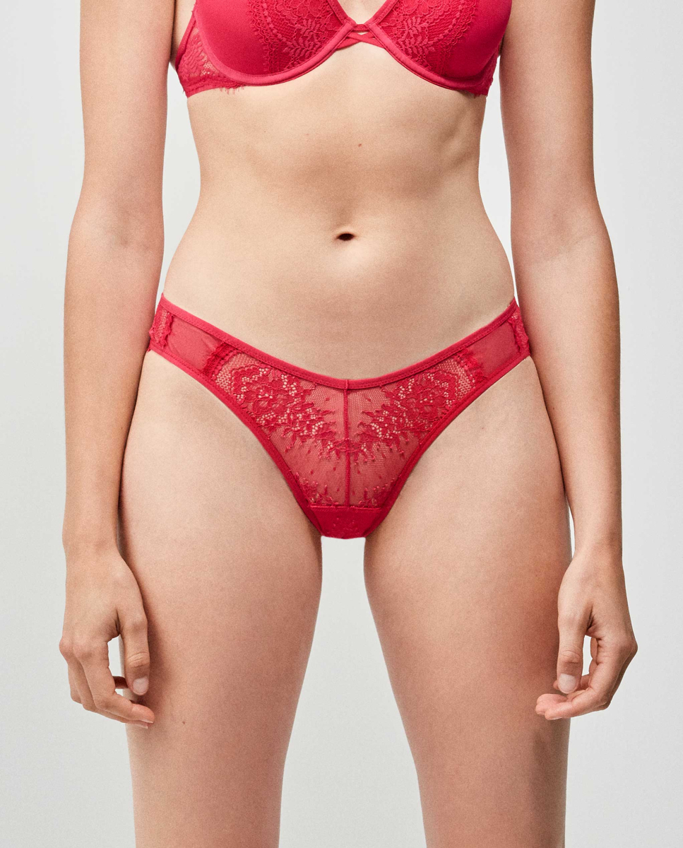 Cuecas modernas e estilosas com corte em V Vermelho