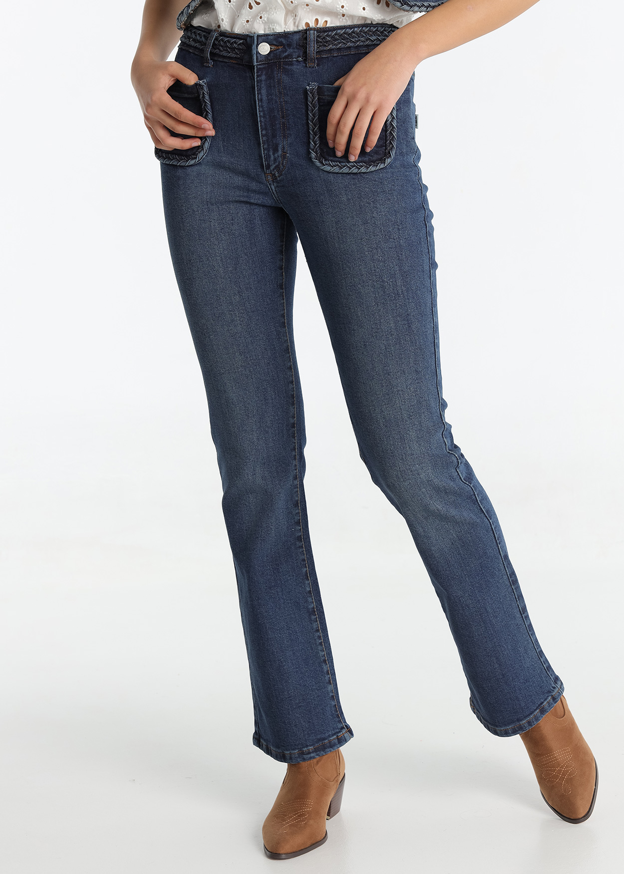 Calças de Ganga Senhora Azul