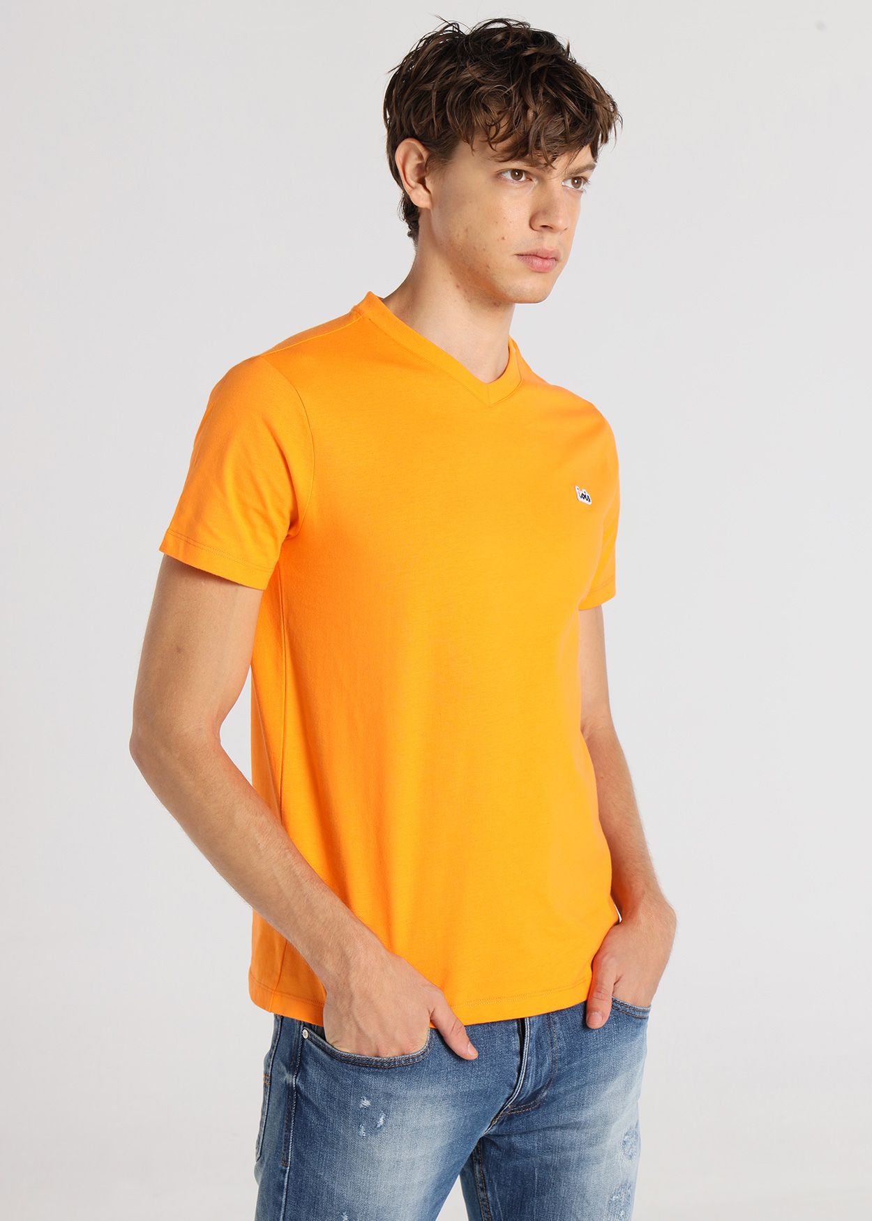 T-Shirt básica Homem Laranja