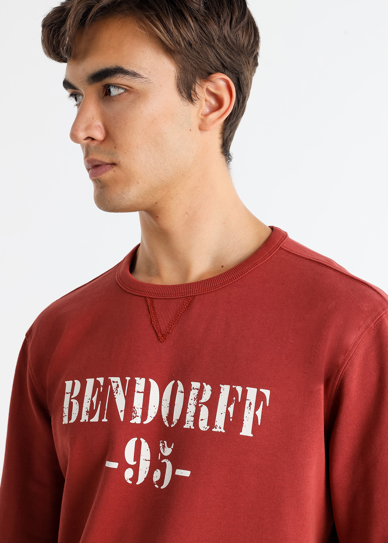 Sweatshirt e gola redonda Vermelho
