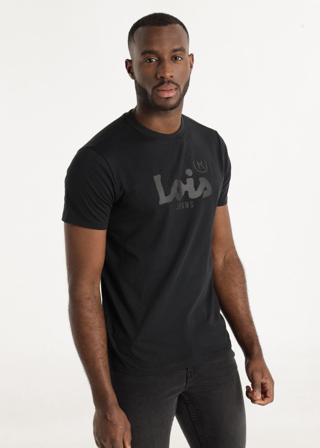 T-Shirt básica logo Lois Homem Cinzento