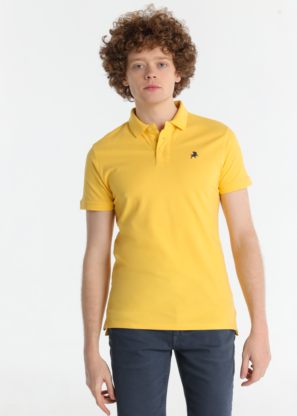 Pólo Clássico Homem Amarelo