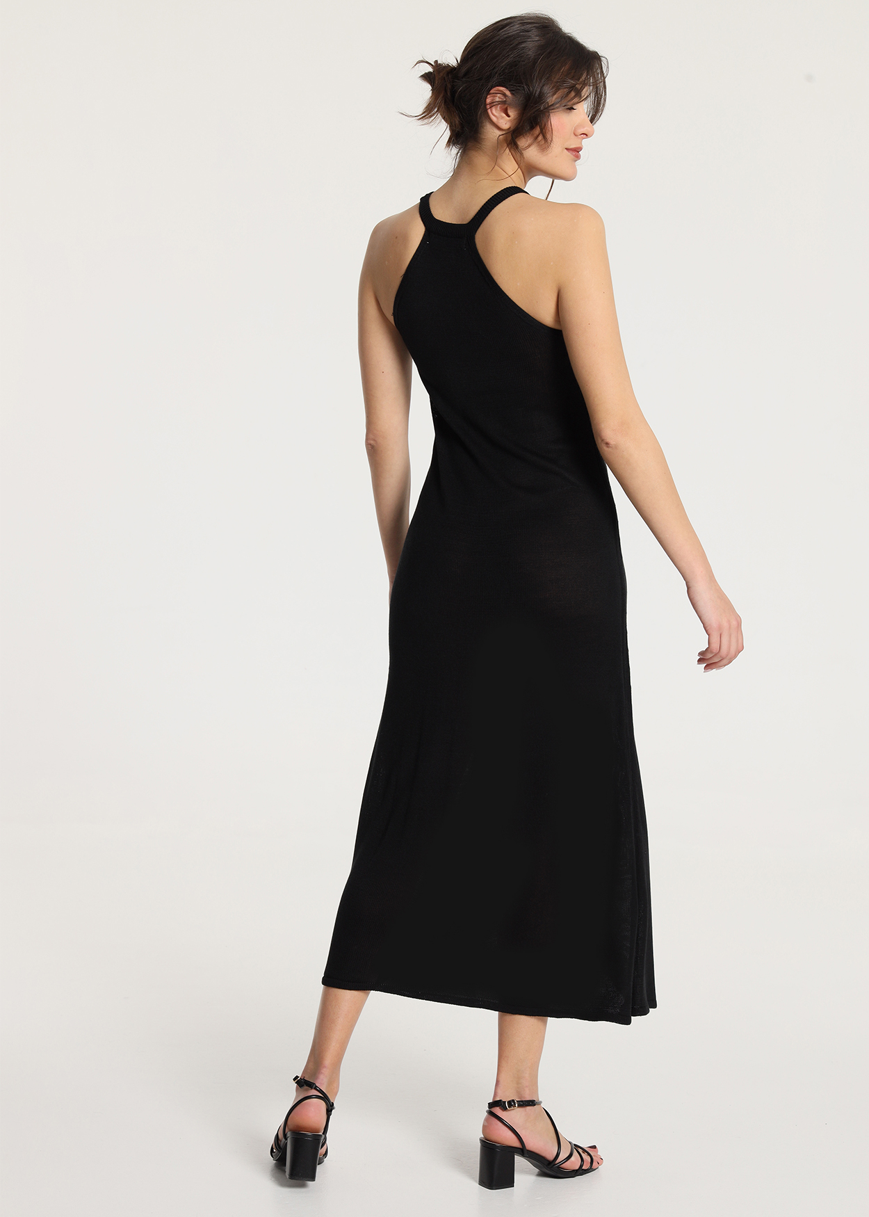 Vestido Comprido de tricô Senhora Preto