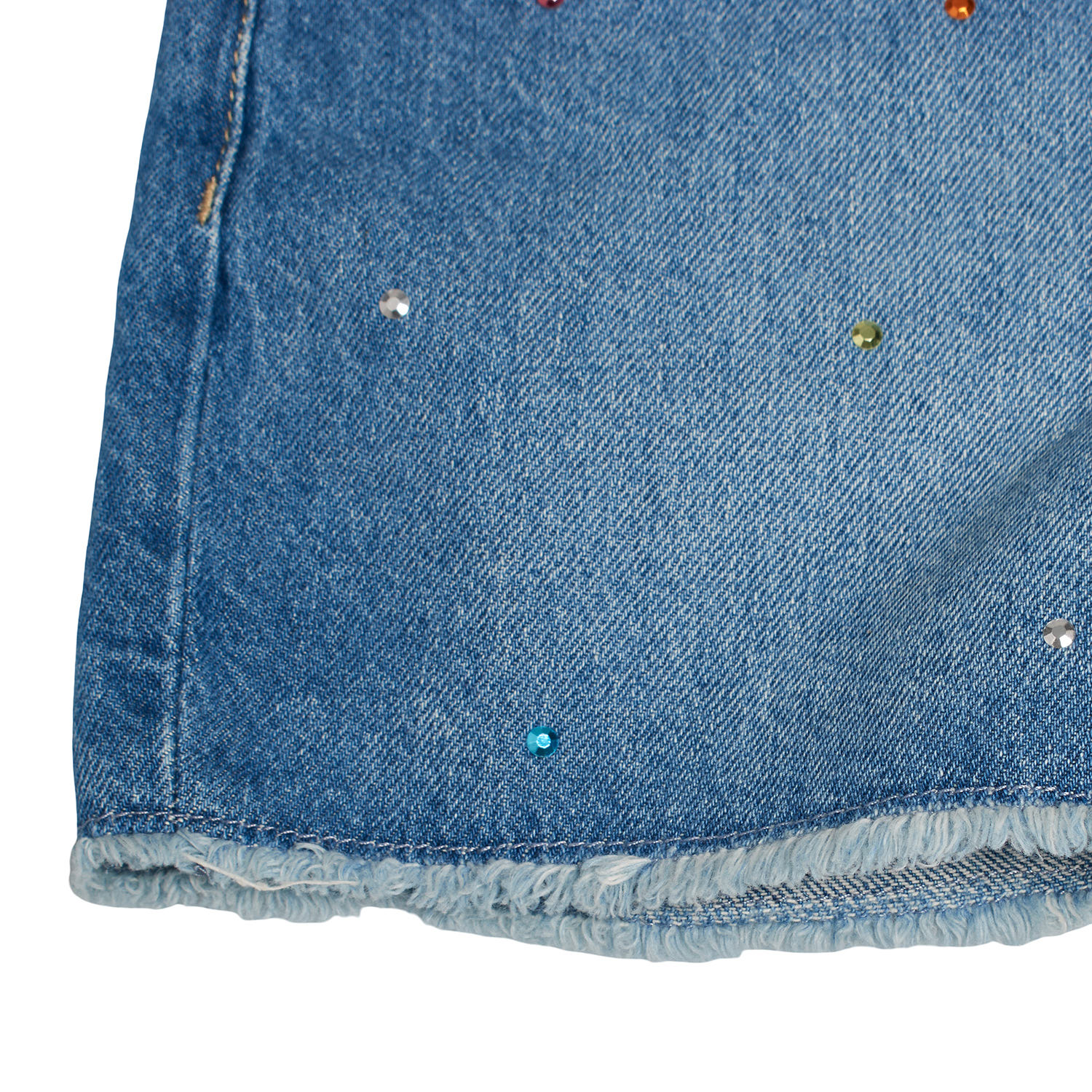 Calções de Ganga Brilhantes Menina Azul