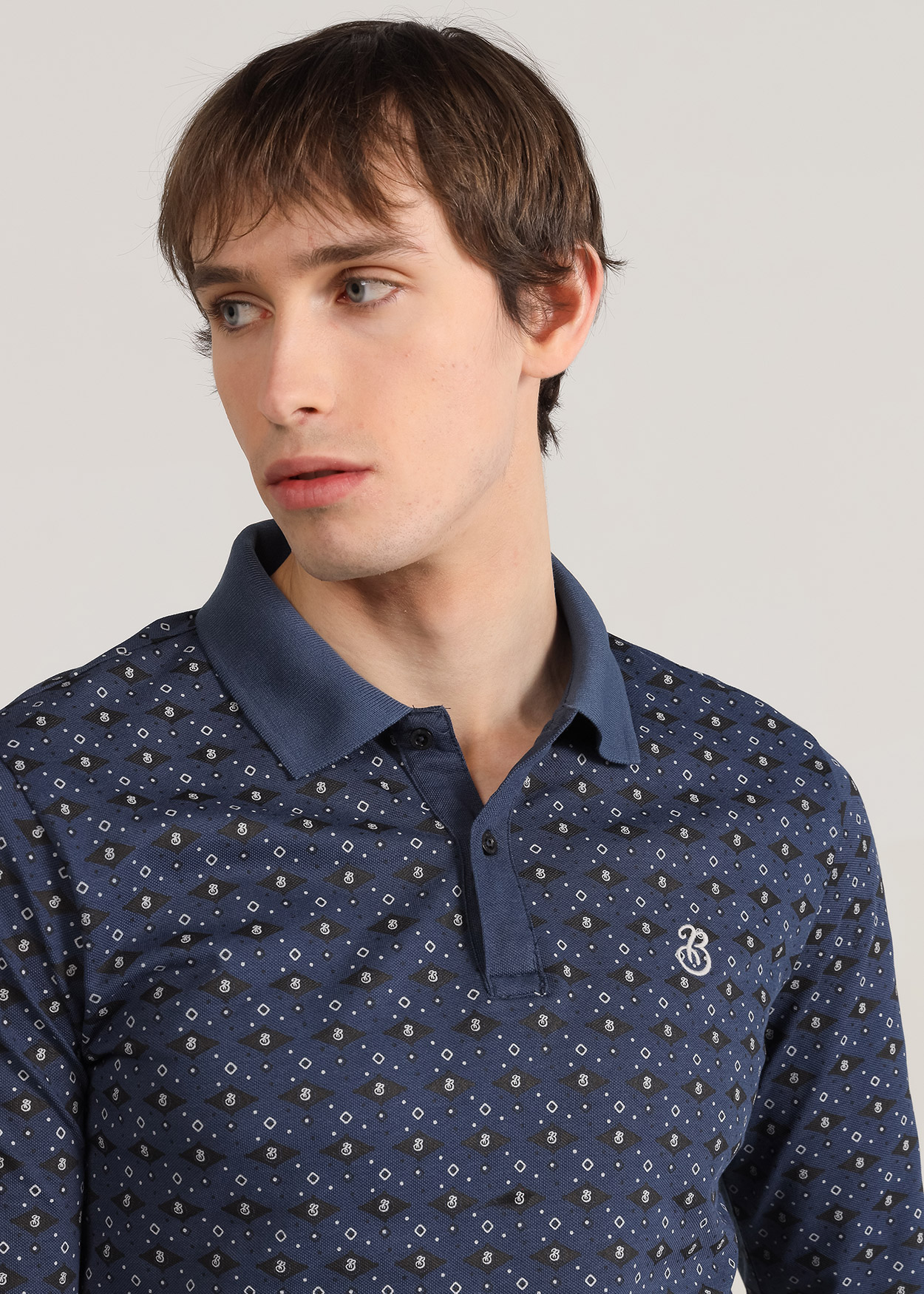 Pólo Illusion de manga comprida Azul