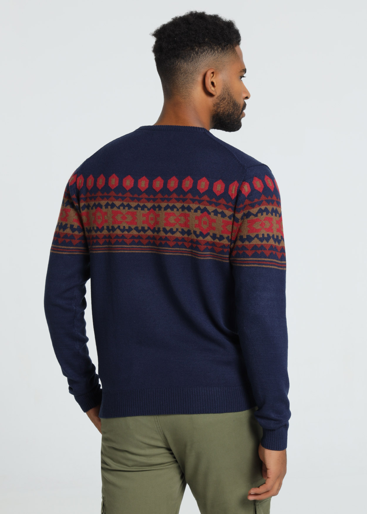 Camisola de gola redonda Azul