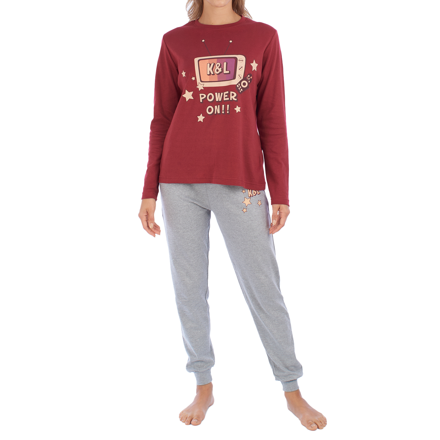 Pijama de Manga Comprida Vermelho