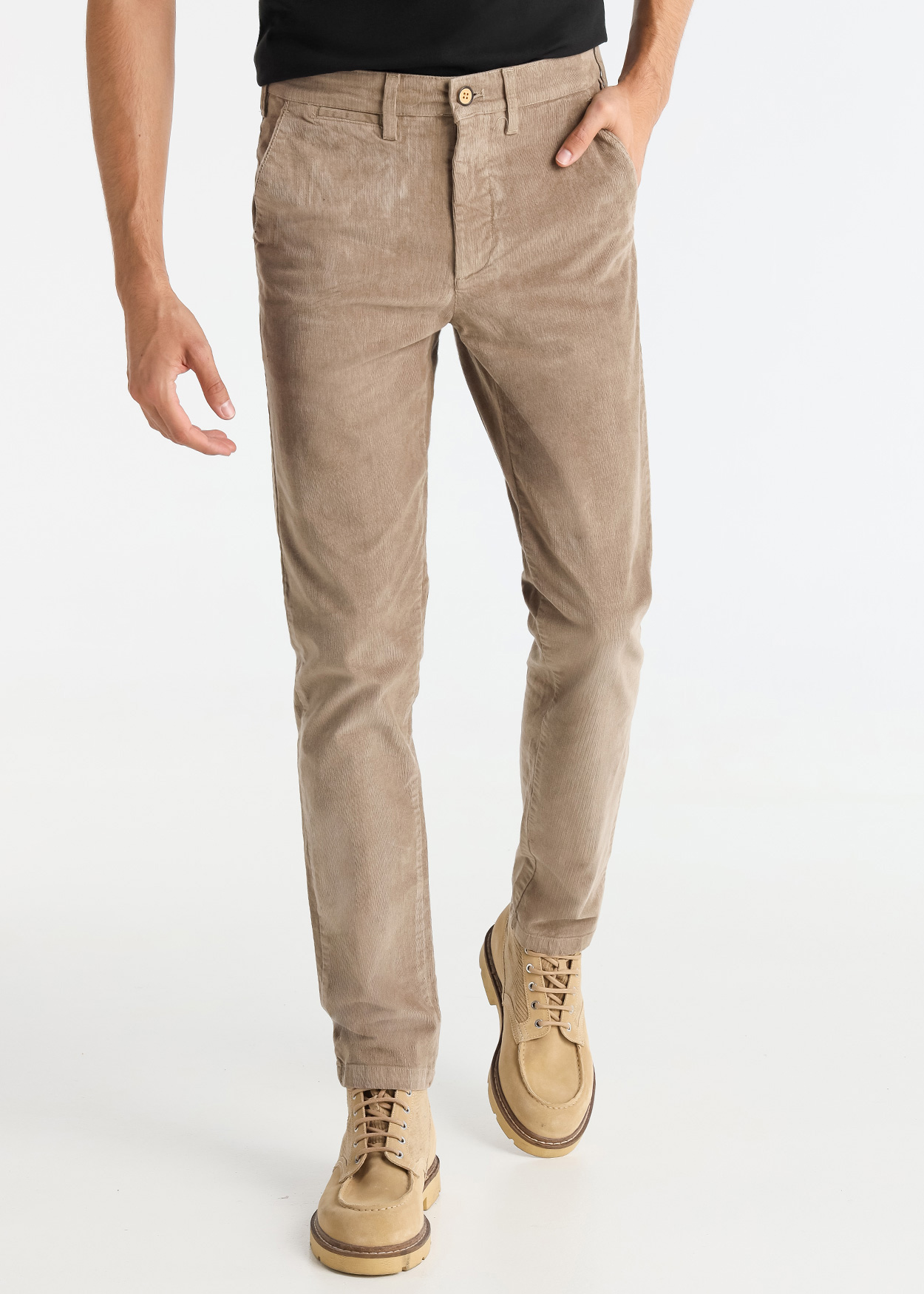 Calça Chino de Veludo Cinzento