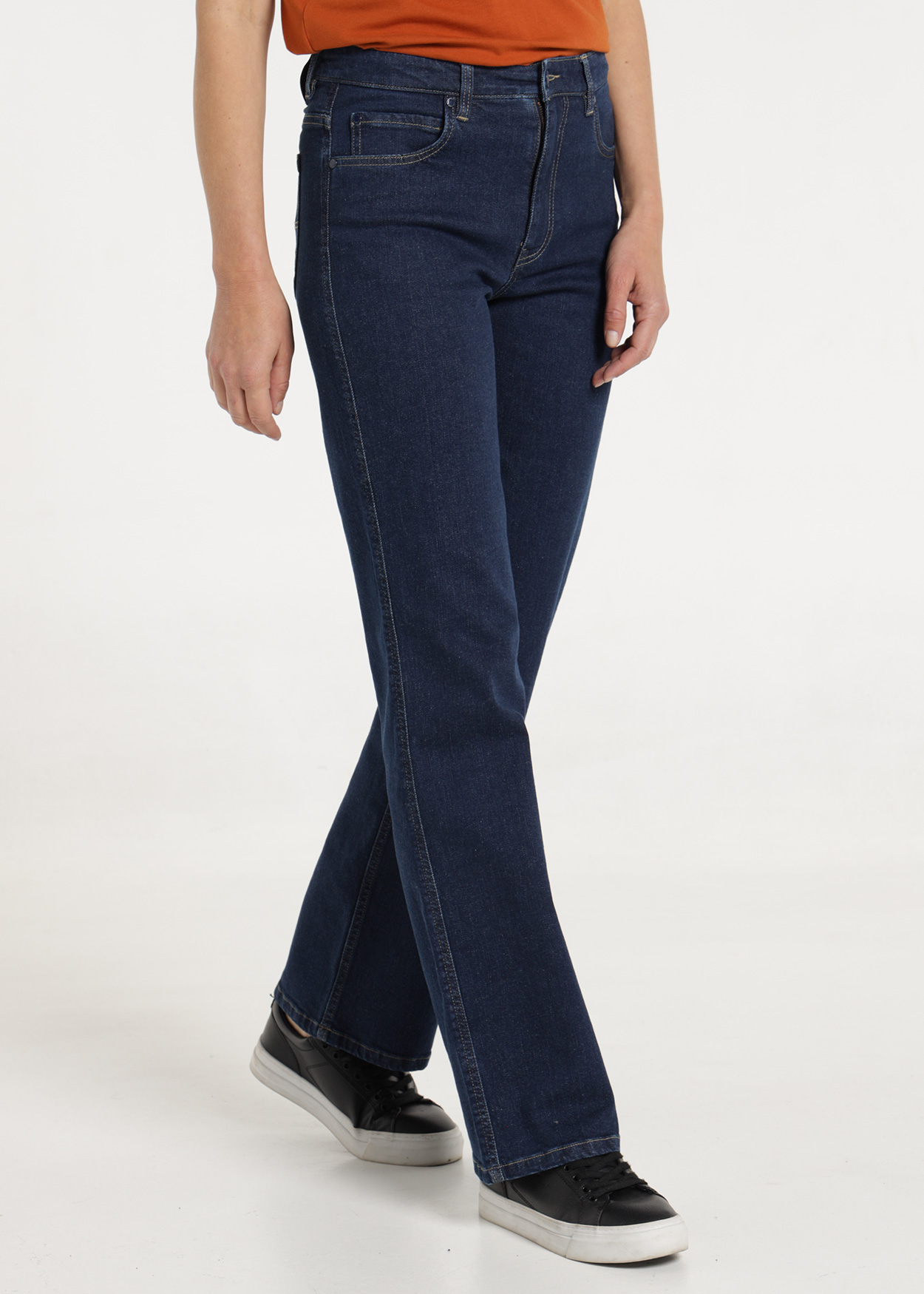 Calças de Ganga Reta Senhora Azul