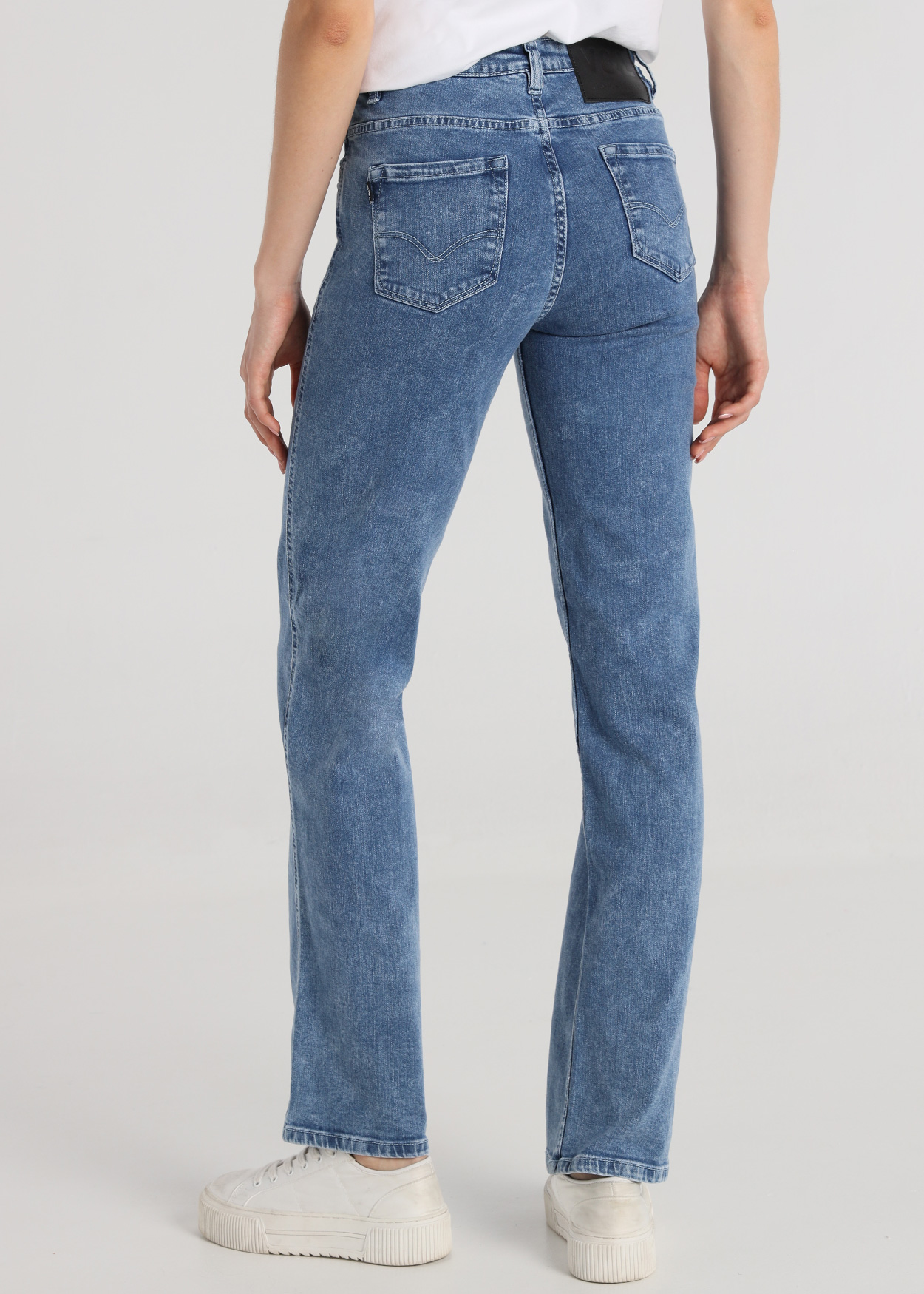 Calças de Ganga Reta Senhora Azul