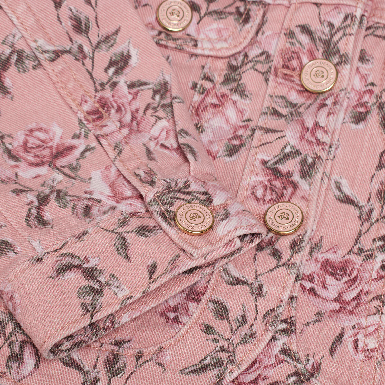 Casaco de Ganga Floral Menina Rosa