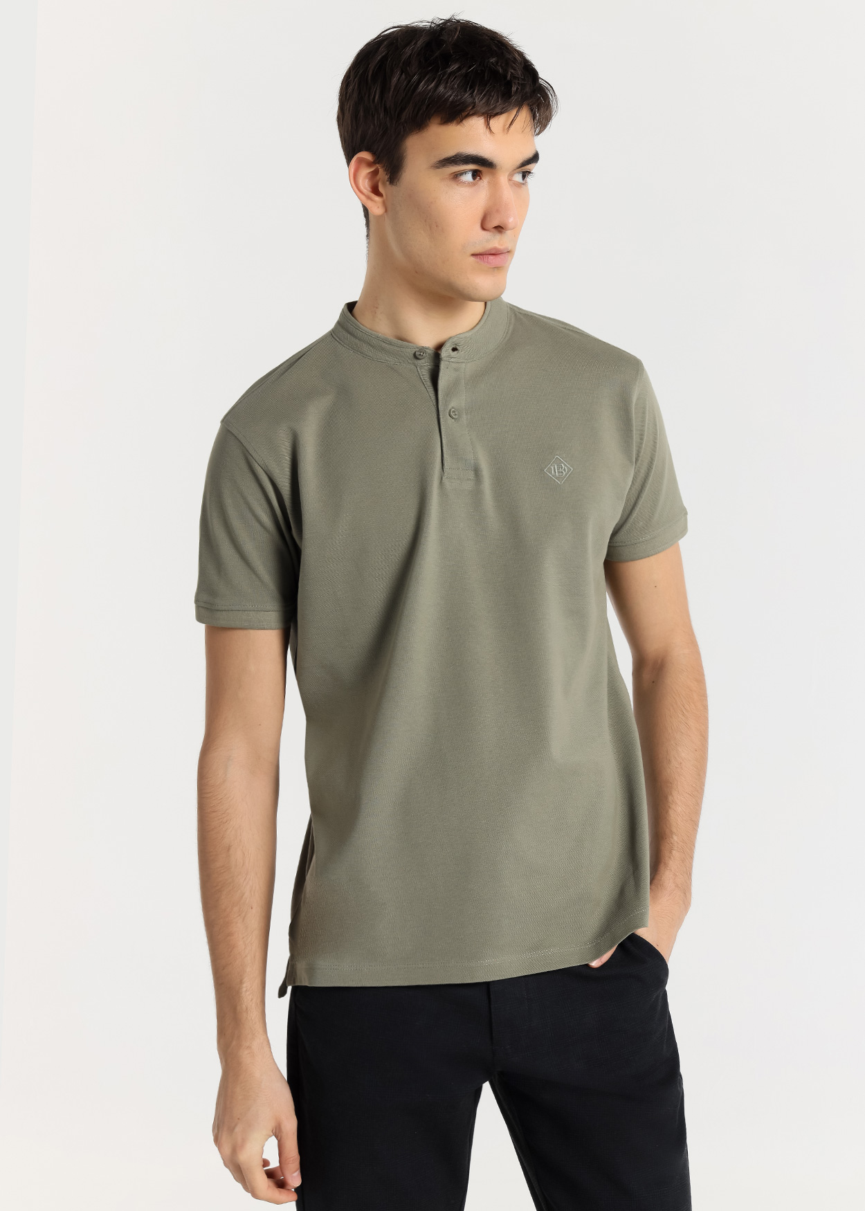 Pólo clássico de manga curta Verde