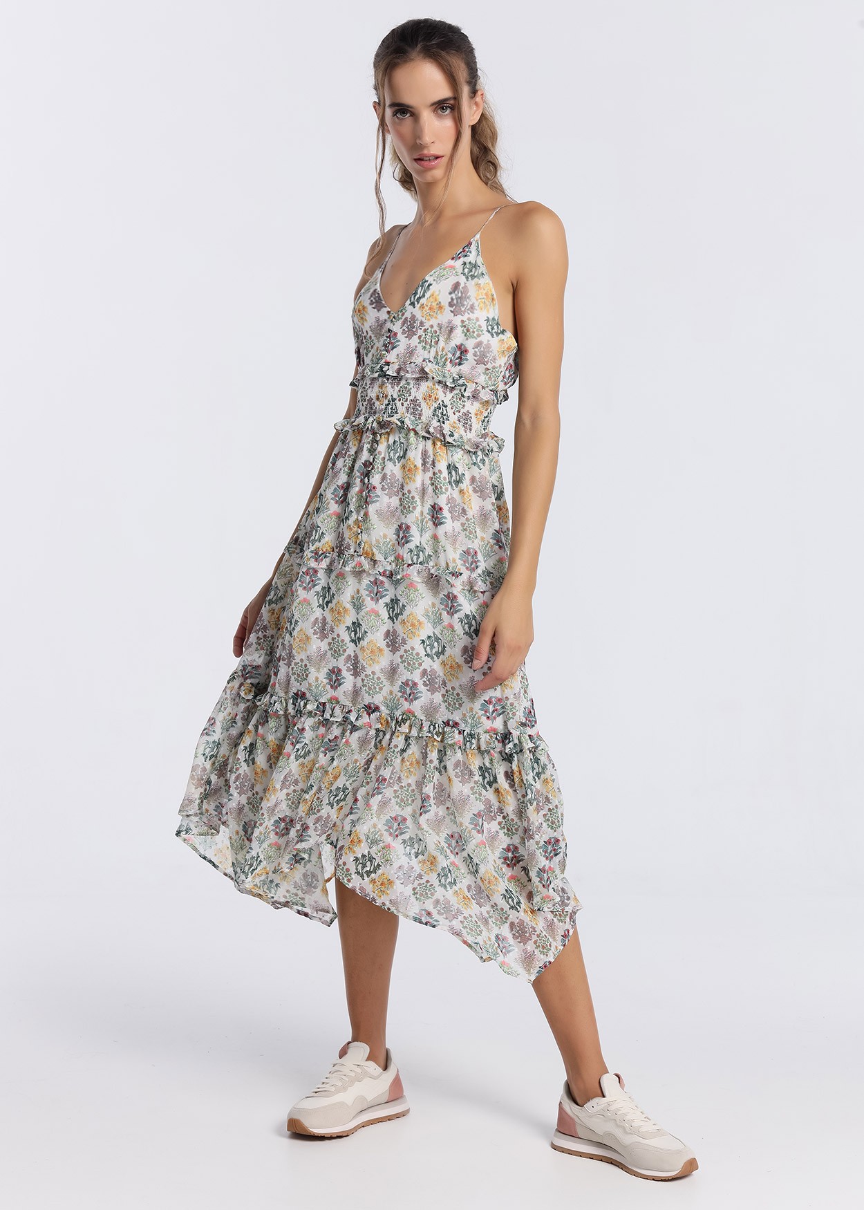 Vestido Midi Senhora Multicolorido