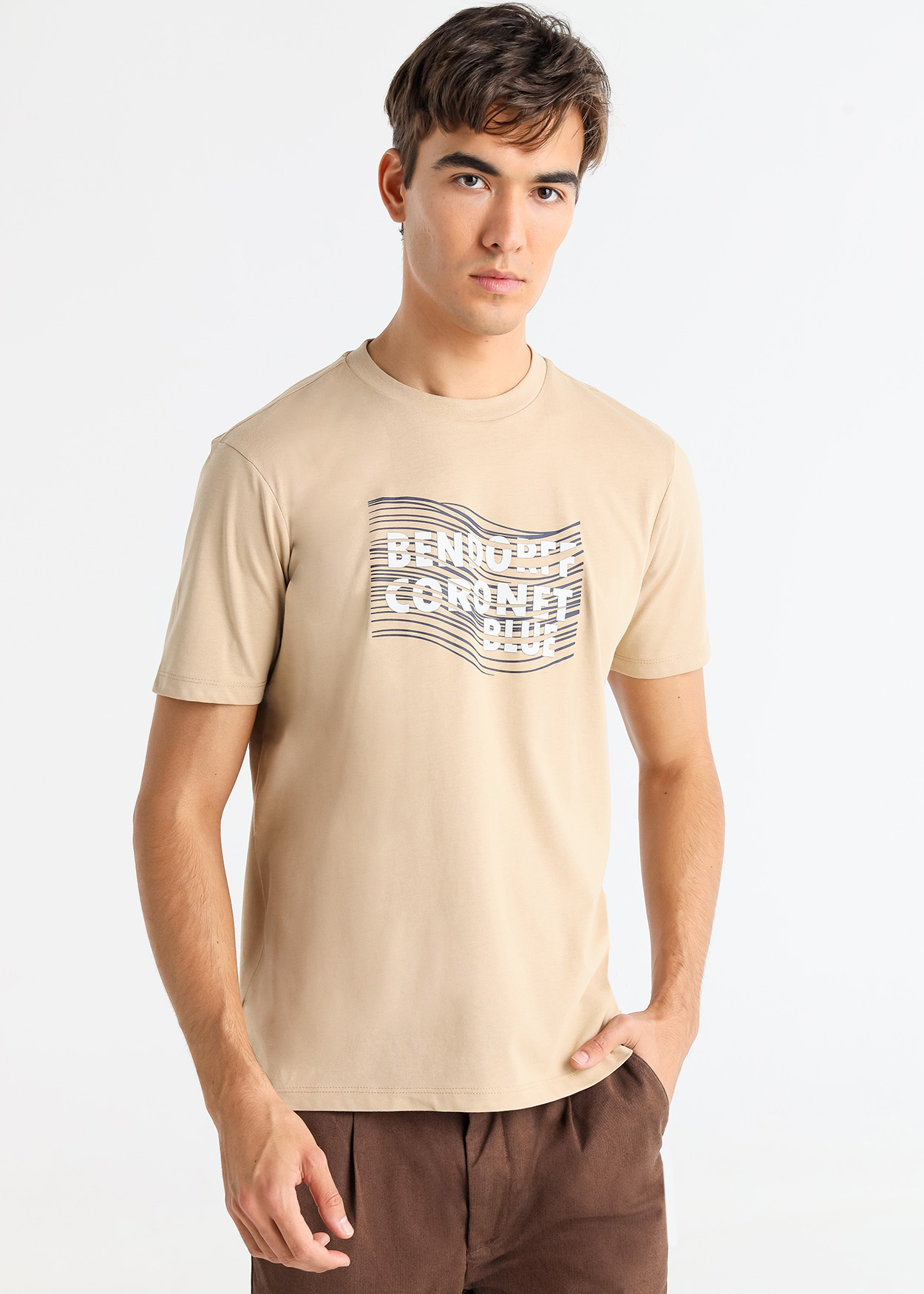 T-Shirt em movimento Bege