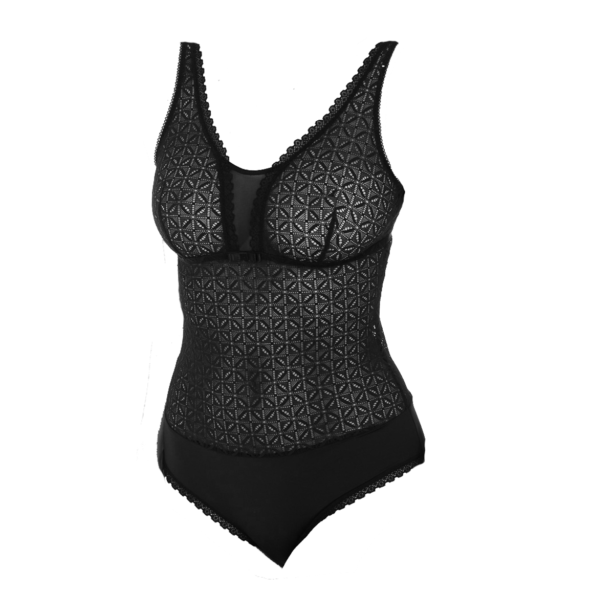Body Renda Senhora Daily Glam Trendy Preto